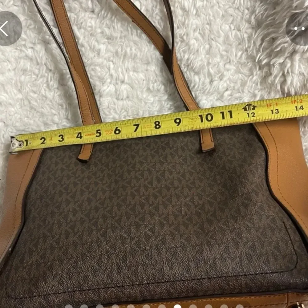 Michael Kors Brown and Tan Tote Bag with Structured Design